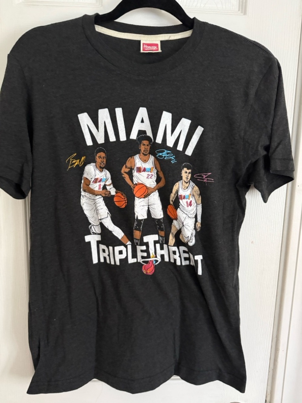 HOMAGE Black Tee with Red Logo Tag #160